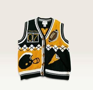 Christopher & Banks Hand-Embroidered Green Bay Themed Sweater Vest - Size S